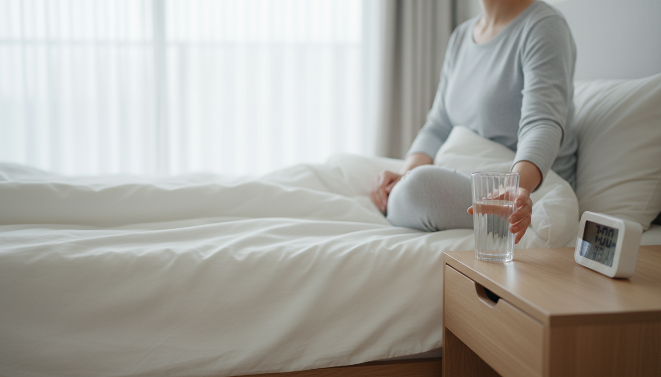 Morning kitchen counter with coffee mug, phone charging slightly out of reach, and a glimpse of a dining area.
