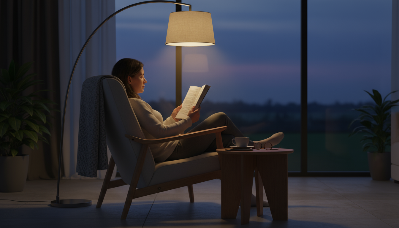 A knowledge worker takes a quiet, reflective pause at a tidy desk, looking away from a nearby smartphone, in soft morning light.