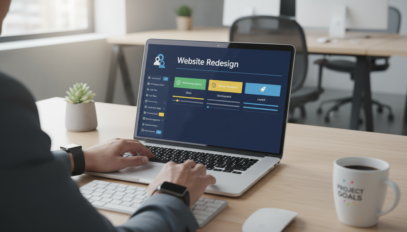 Professional reviewing a 'Done List' in a notebook, reflecting calmly at a functional home office desk under natural light.