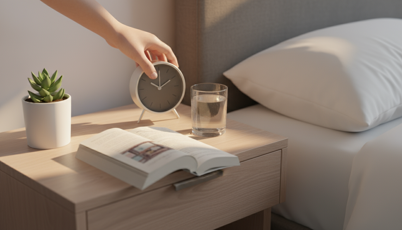 A person's hand reaching from a laptop showing a report towards a smartphone glowing with a notification on a clean desk.