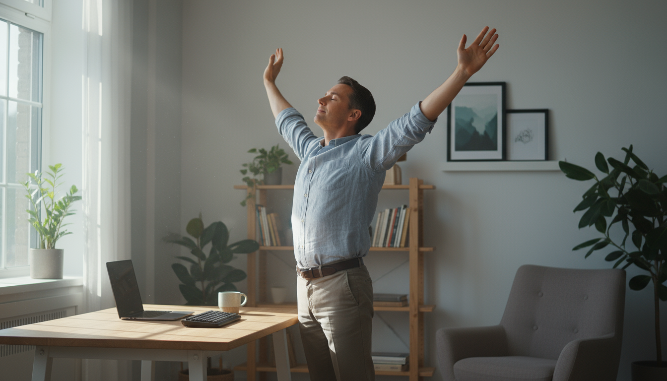 Young university student, Leo, seen from slightly above and behind, planning his academic week on a laptop with a digital calendar.