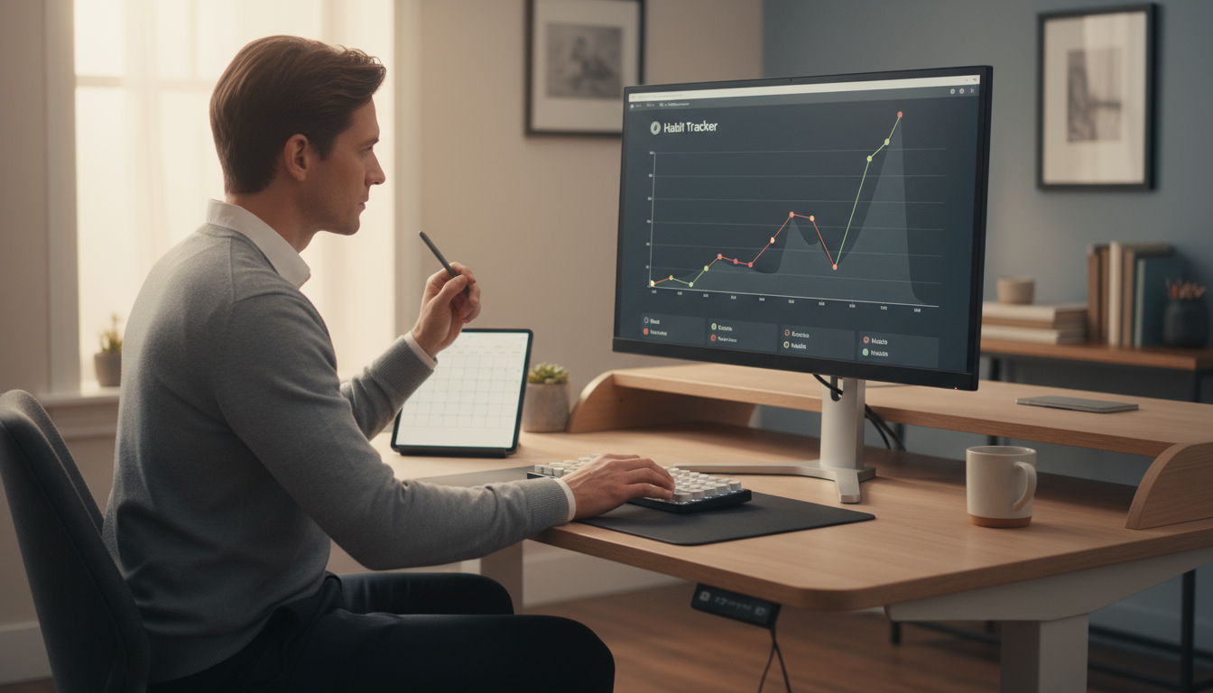 Three handwritten index cards pinned horizontally on a minimalist corkboard, depicting monthly project milestones. The first card is marked 'COMPLETED