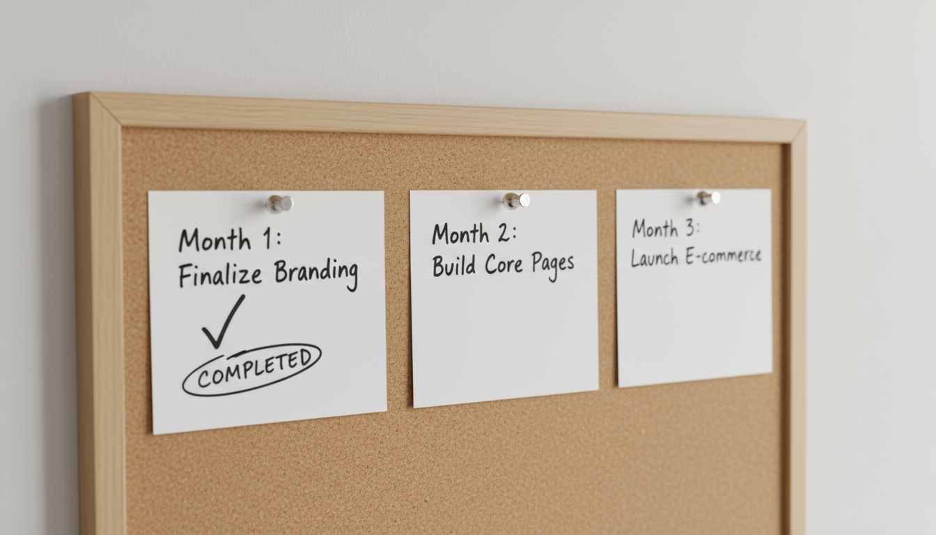 Gender-neutral hands meticulously writing a daily task into a minimalist planner on a light wooden desk, under soft natural light.
