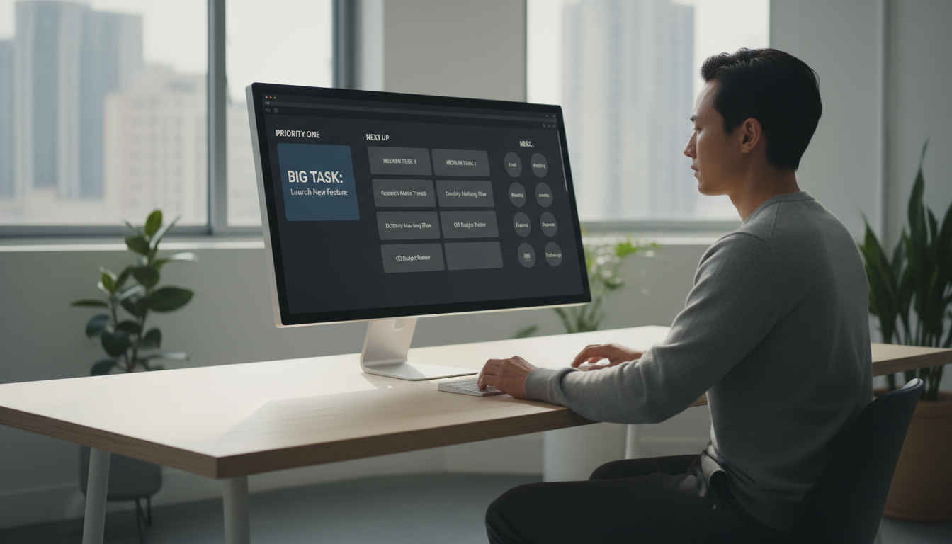 A hand drags a colorful app icon off a smartphone's minimalist home screen, leaving only essential apps visible.