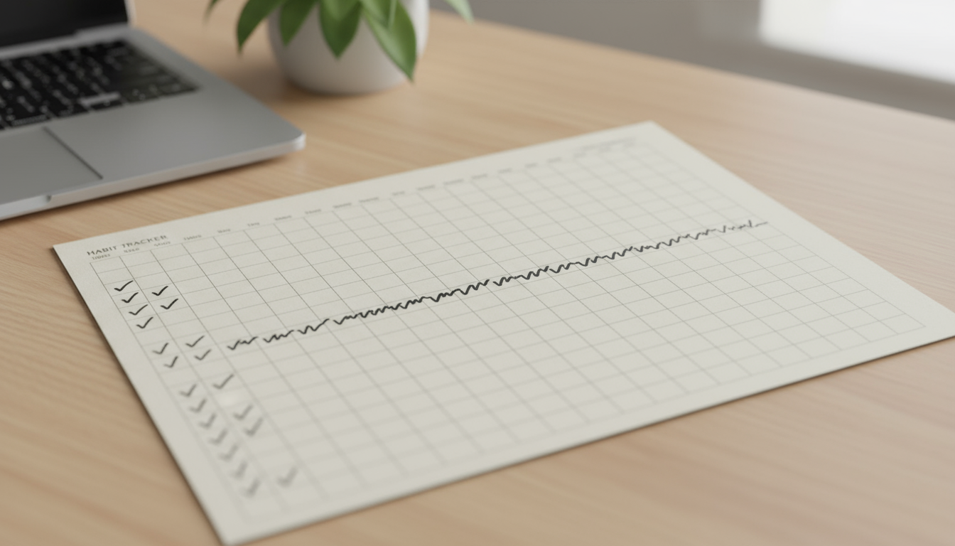 Person's hands holding a smartphone, displaying a text message 'Done with my 1-min meditation!' and a friend's positive reply, on a clean desk.