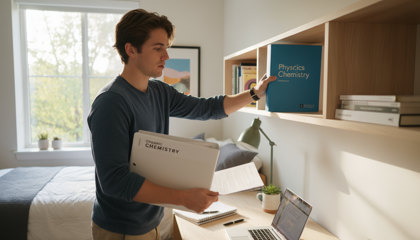 Close-up of a woman's hands typing on a minimalist laptop keyboard, with a blurred screen showing a digital form or chat message.