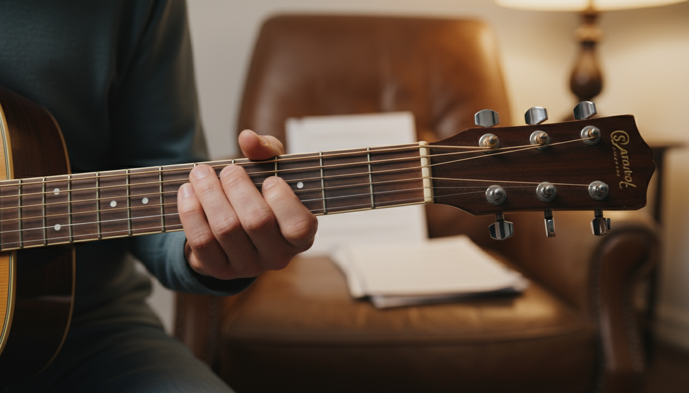 A person thoughtfully reviewing an open physical planner and notes at a well-lit home workspace, with a cup of tea nearby.