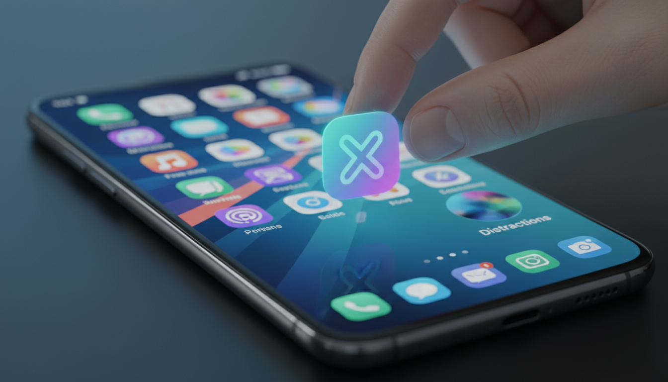 A bright red mechanical kitchen timer prominently displayed on a clean wooden desk, set to 25 minutes, with a hand resting nearby. Soft focus backgrou