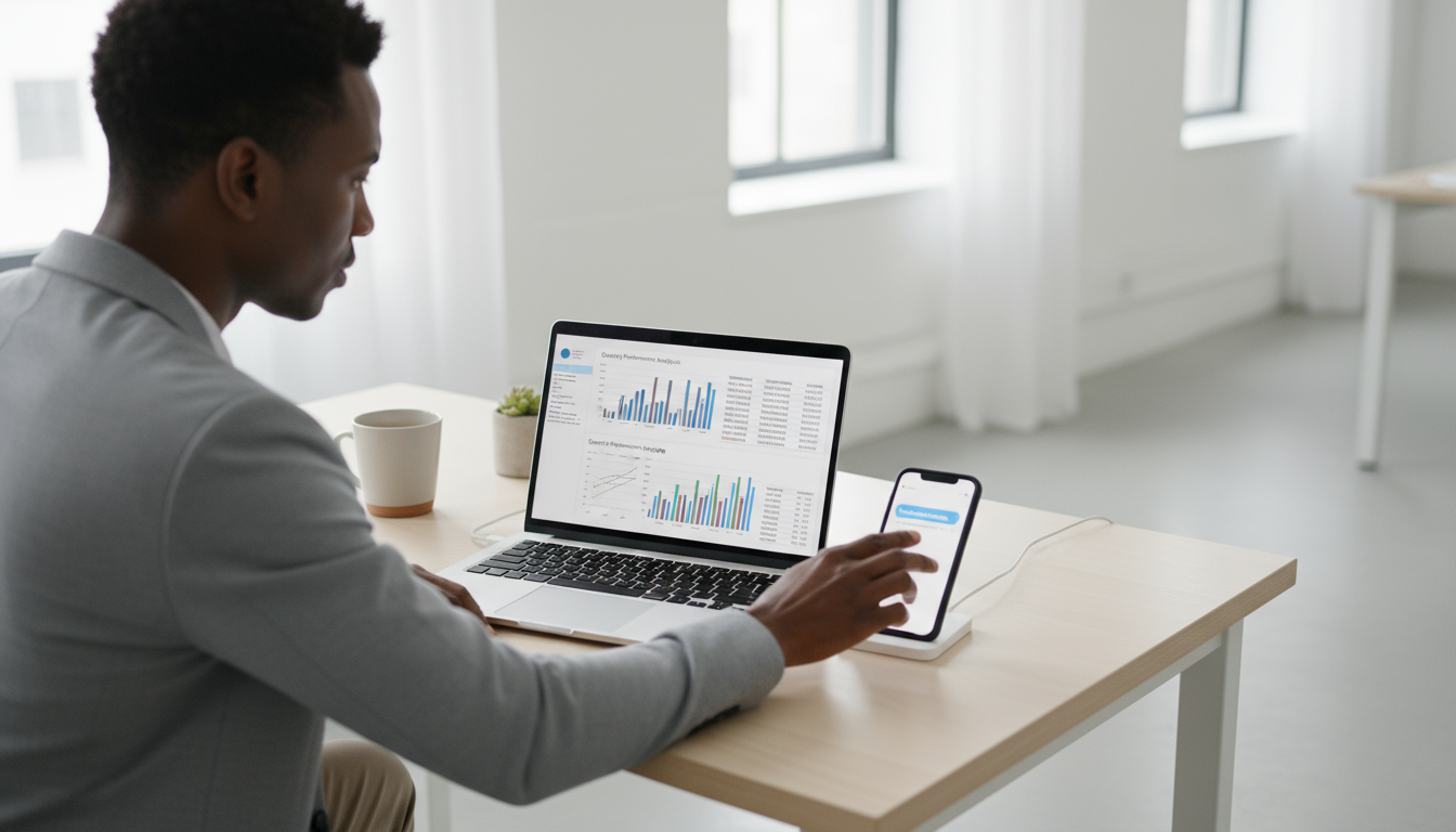 Hands writing messy, unrefined notes in a simple notebook on an organized, minimalist desk with a closed laptop and plant.
