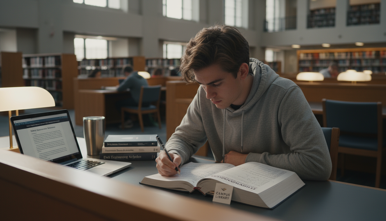 Professional at a modern, minimalist desk typing on a laptop. Screen shows an overwhelming, unprioritized digital to-do list; her expression is focuse