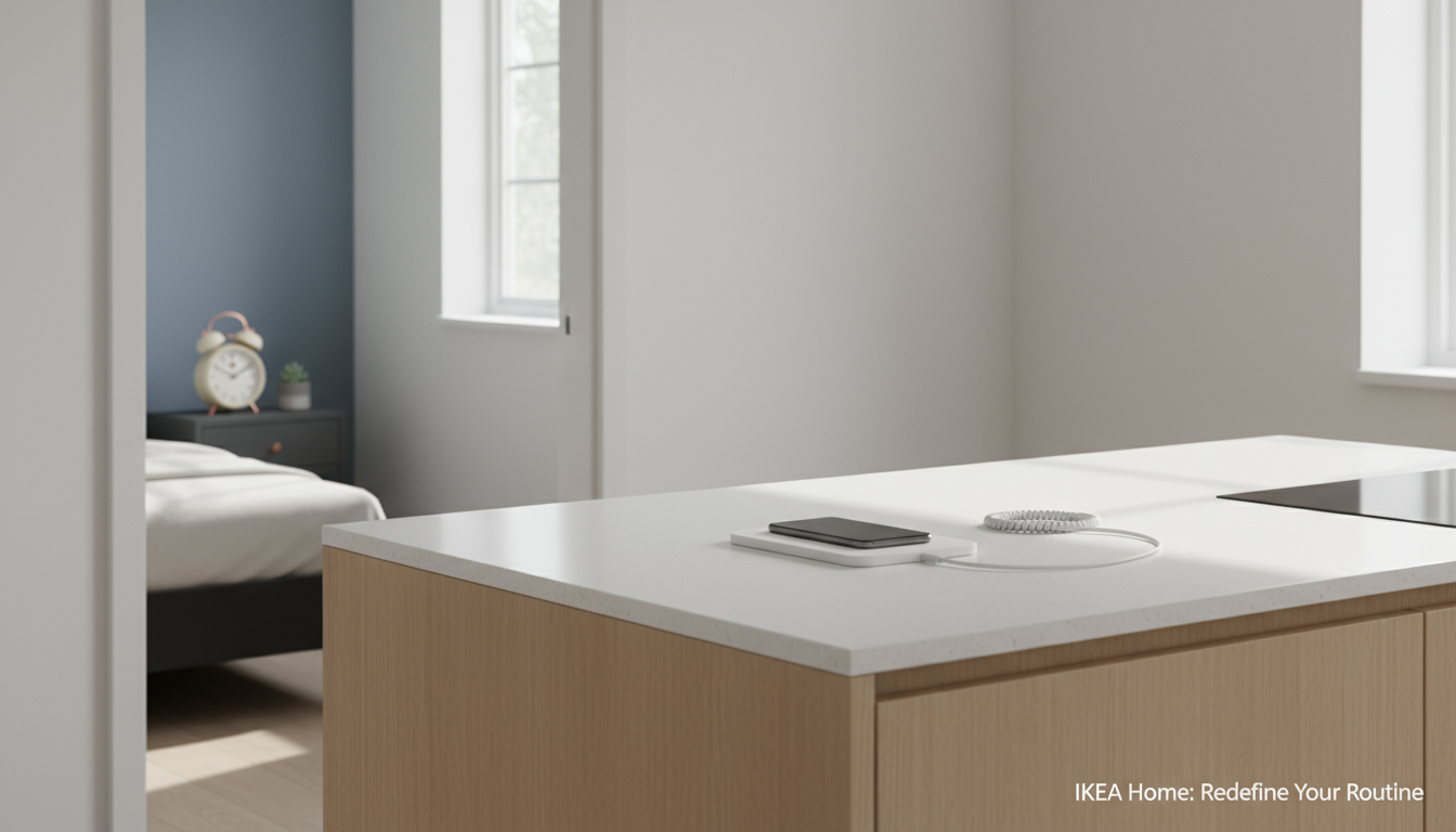 A knowledge worker with a determined expression ties the laces of walking shoes in a bright, minimalist home entryway.