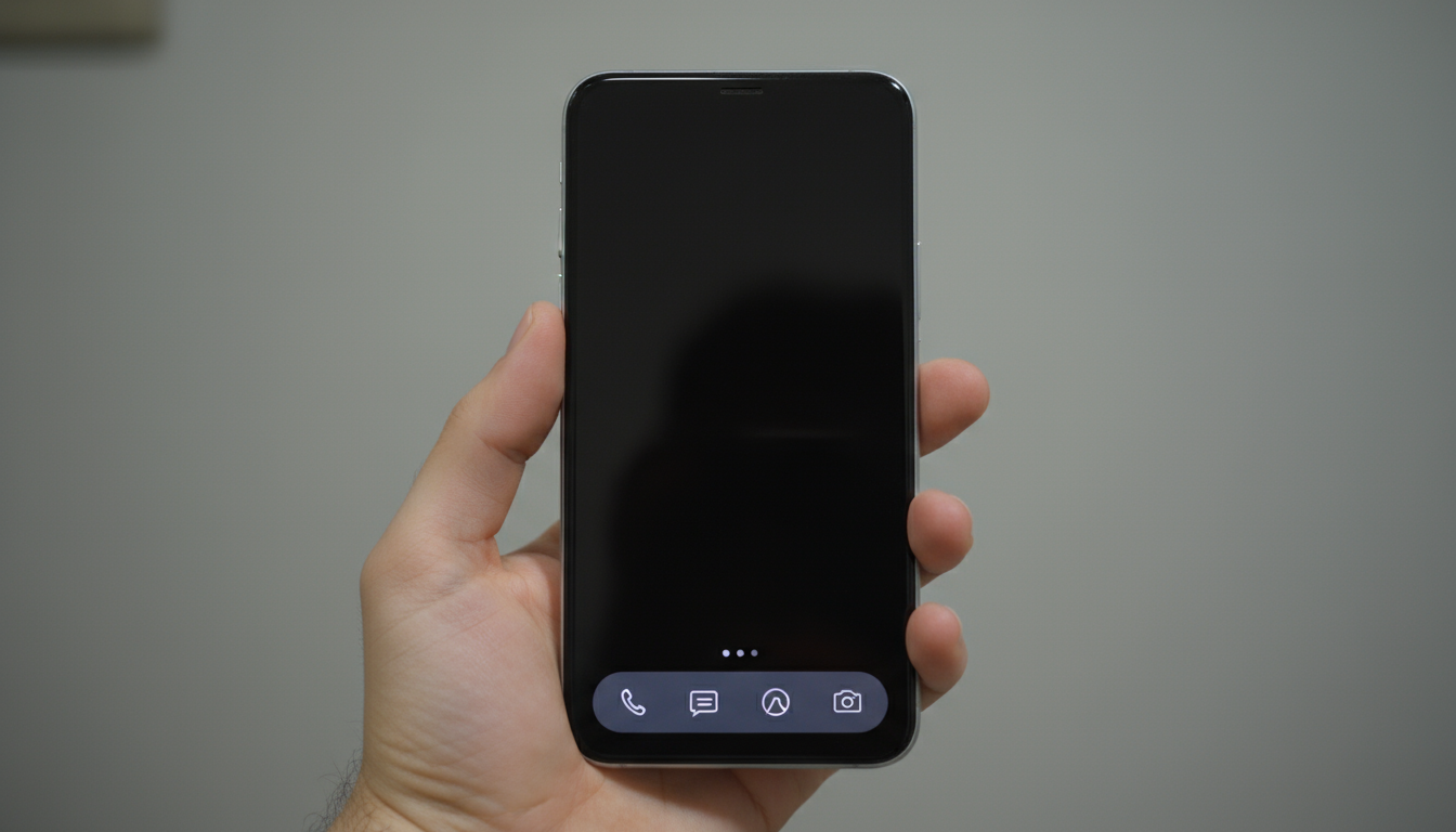 A knowledge worker's hand hovers over a smartphone displaying a timer app, ready to start a focused work session at a minimalist desk.