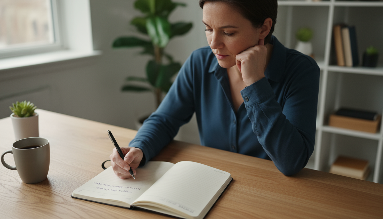 Close-up of a knowledge worker's hands typing on a minimalist keyboard, fingers poised over shortcut keys, with a calendar interface visible on screen