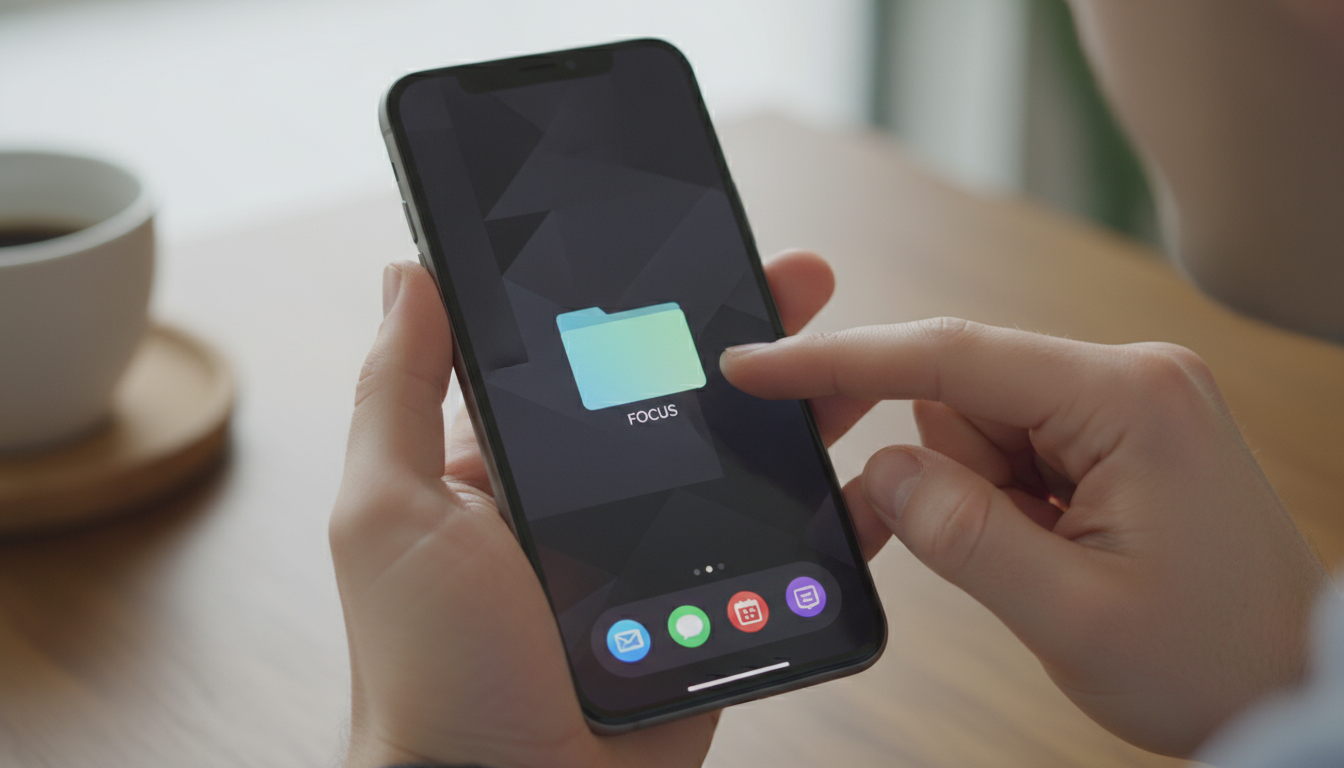A focused solo creator, David, types intently on a laptop at his clean, sunlit home office desk, with a planner and timer visible, embodying deep work