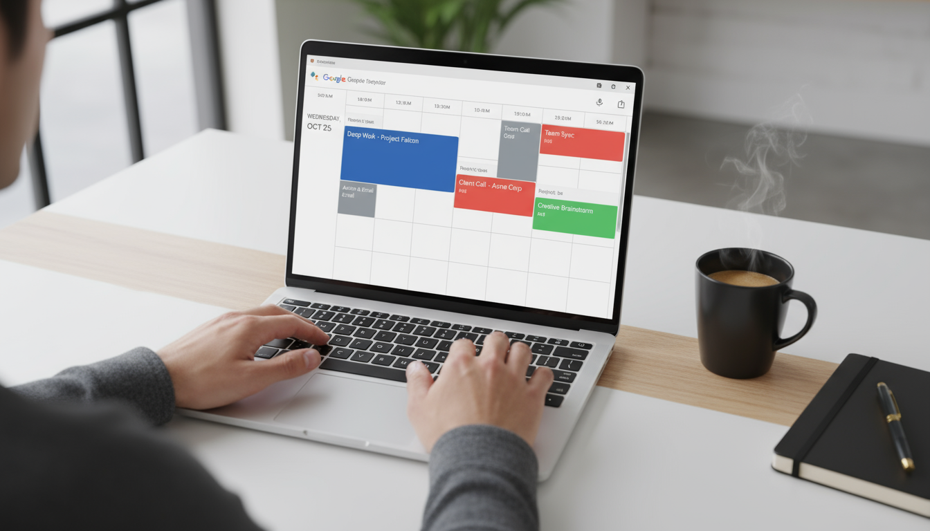 Two professionals intently discuss tasks on a large digital Kanban board in a bright, modern office, a hand pointing to a 'Doing' column.