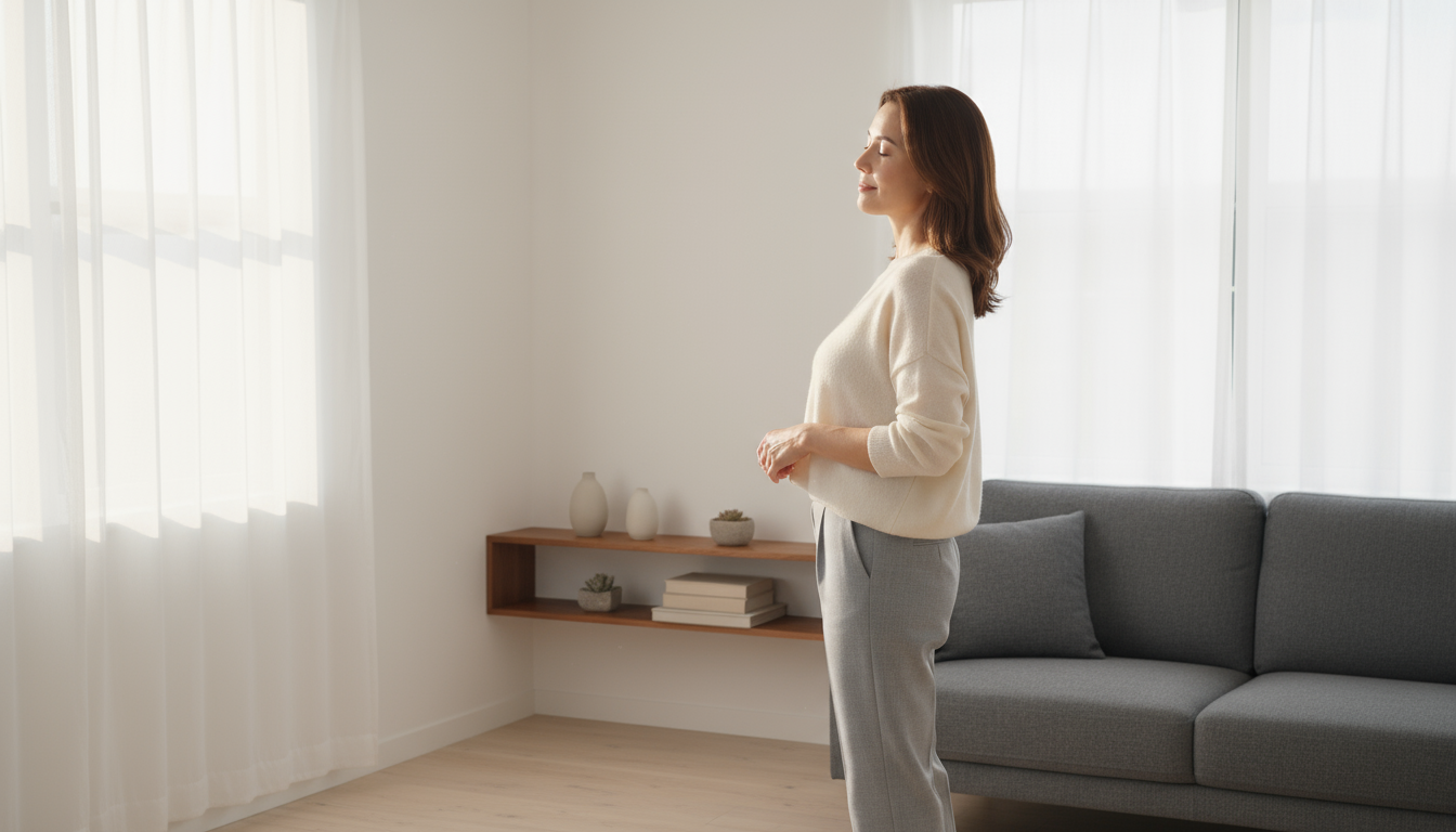 A hand holds a pen poised over a habit tracker notebook, ready to mark an 'X' for the current day, following a single 'O' (missed day) amidst a succes