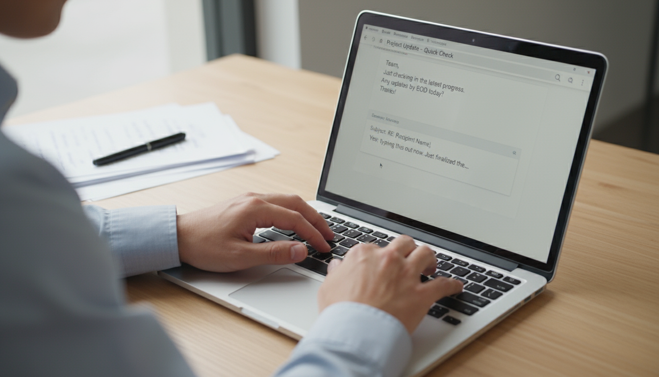 A sleek matte black mechanical kitchen timer showing 15 minutes remaining, placed on a clean minimalist desk with an open laptop displaying an email i