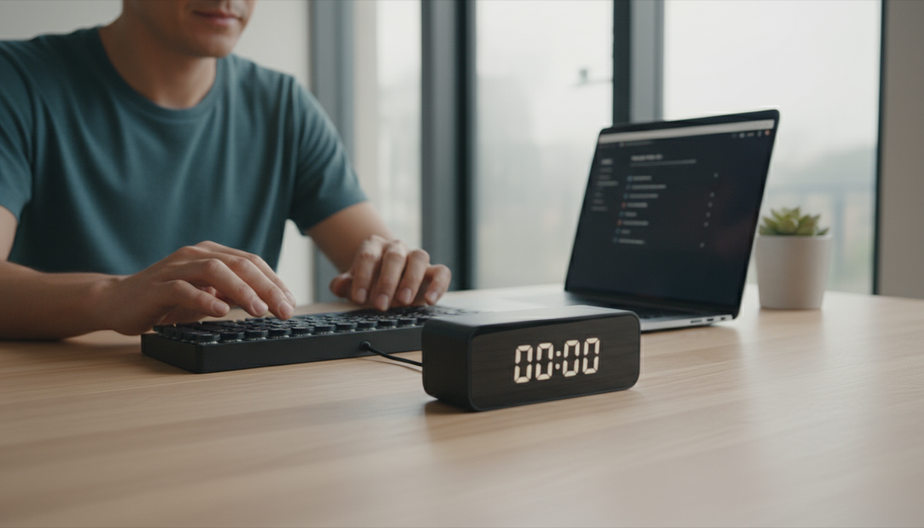 Close-up of a laptop screen showing a color-coded digital calendar with specific, time-blocked events like 