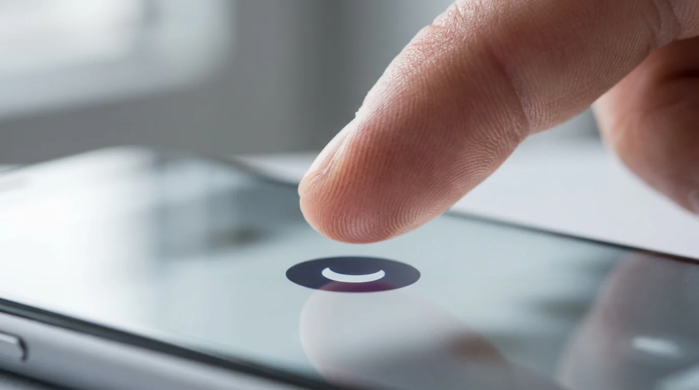Macro photograph of a finger setting a 'Do Not Disturb' boundary on a smartphone screen.