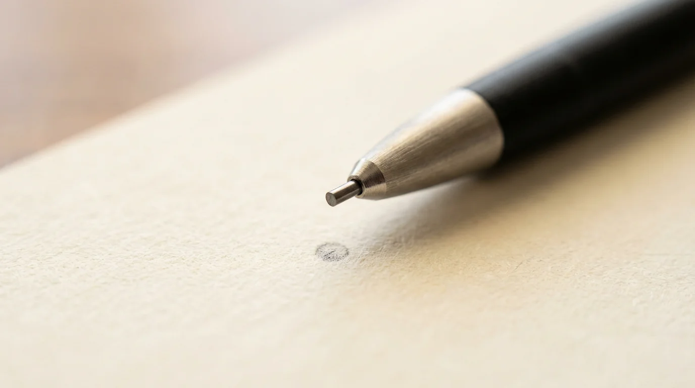 Macro photograph of a mechanical pencil tip over textured paper, symbolizing precise workspace adjustment.