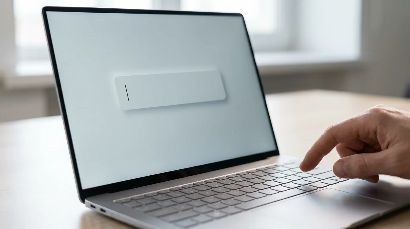 Macro shot of a finger on an Enter key finalizing a daily goal on a high-resolution laptop screen.