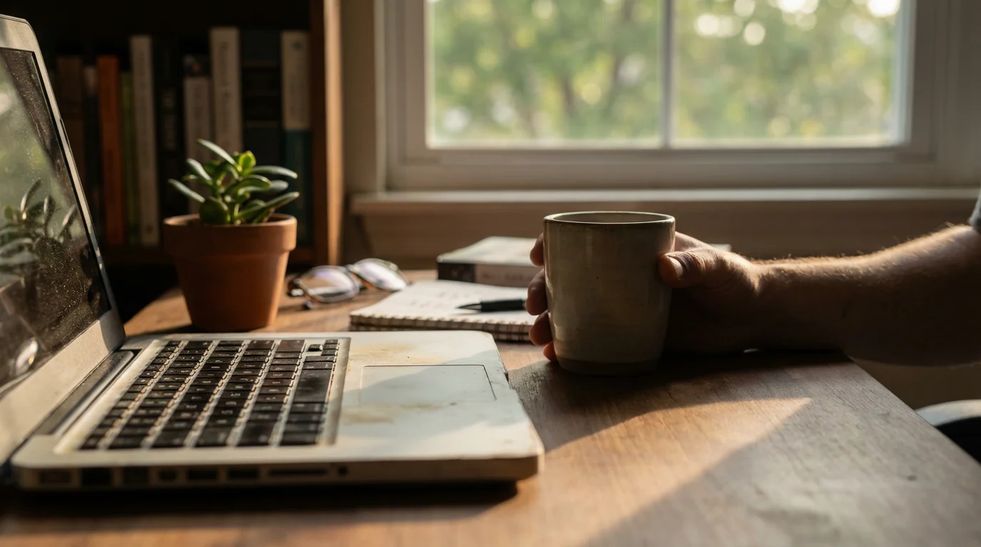 Remote Workers: Blending Work and Home Life illustration