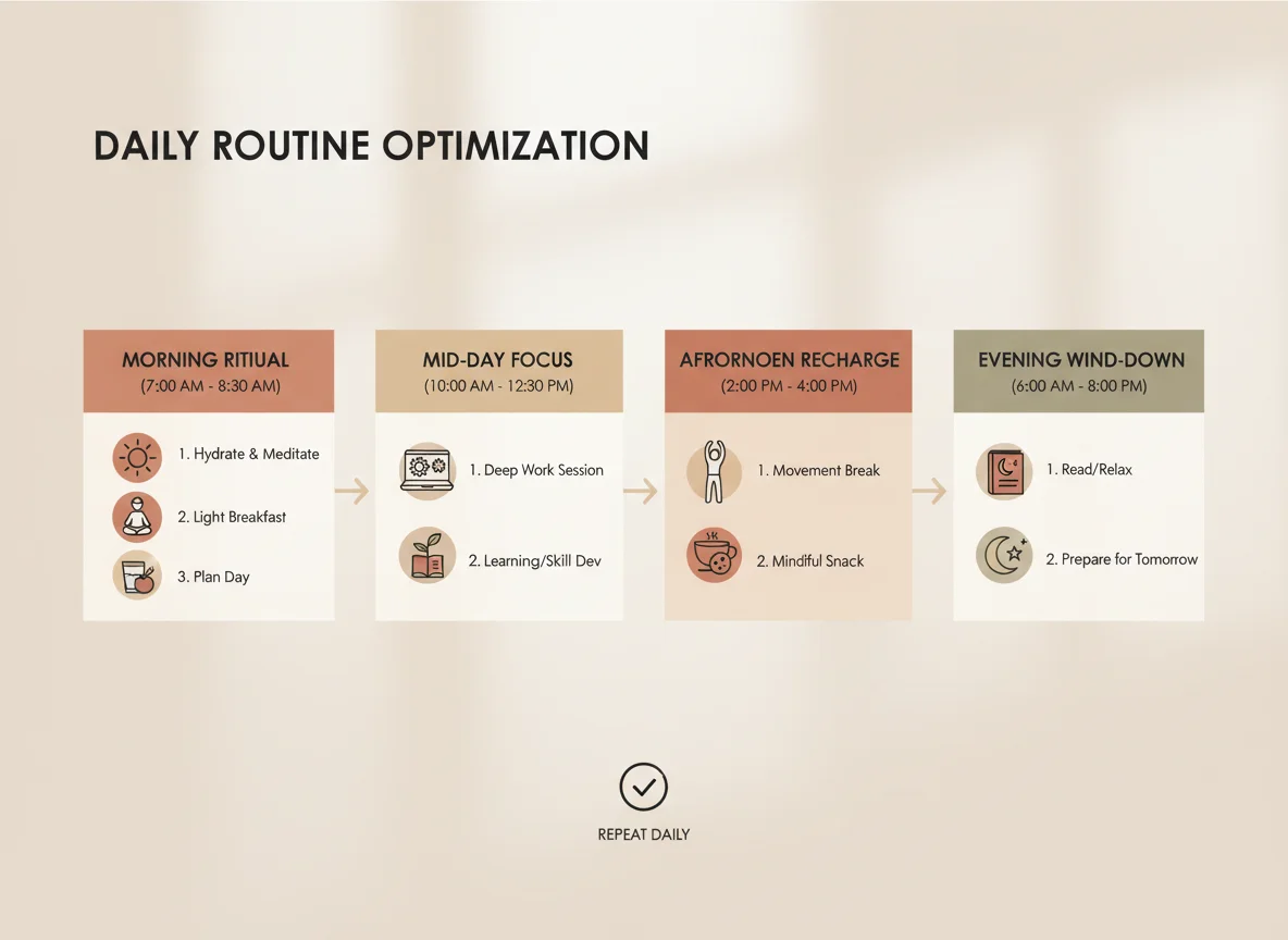 Infographic showing routine tasks schedule or checklist.