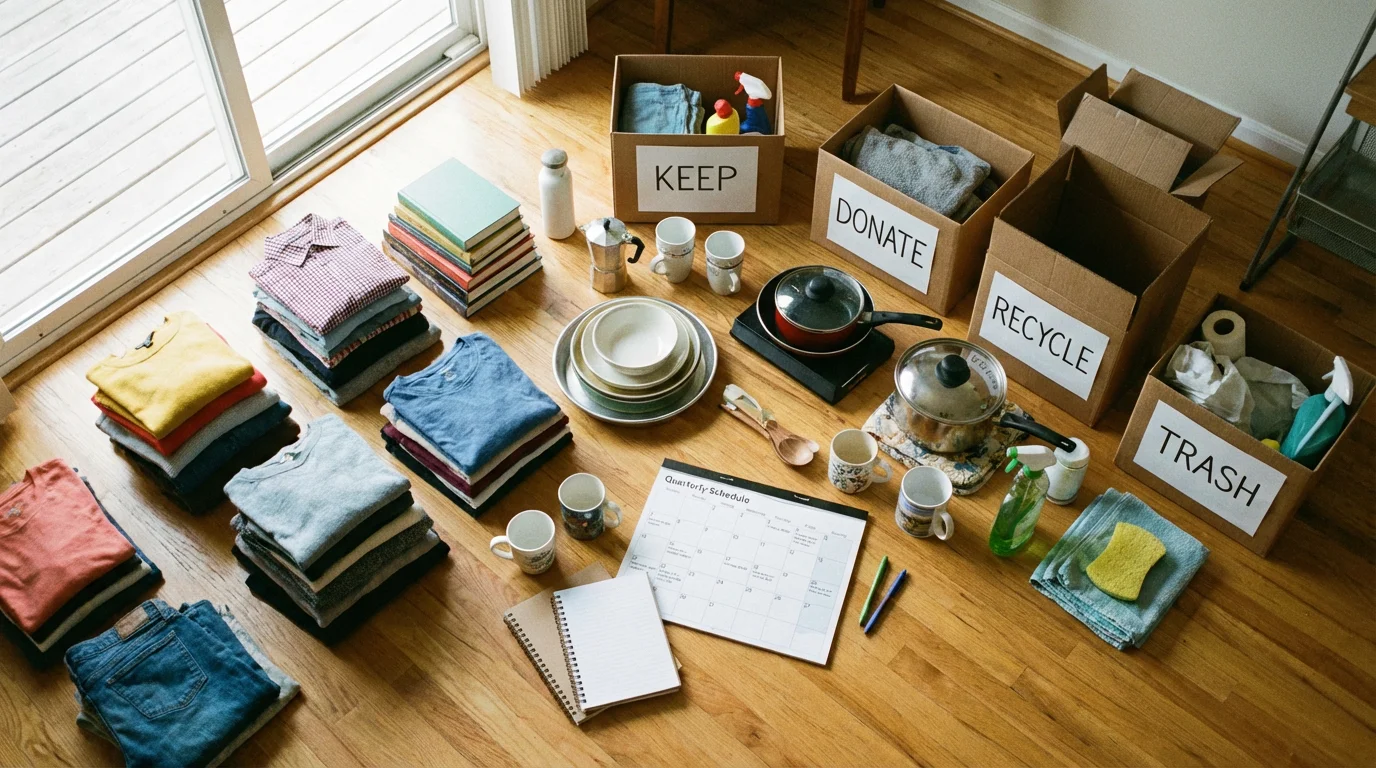 Seasonal Deep Decluttering (2-4 hours, quarterly) illustration